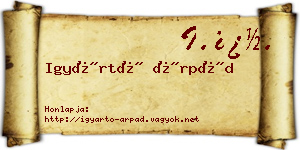 Igyártó Árpád névjegykártya