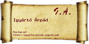 Igyártó Árpád névjegykártya