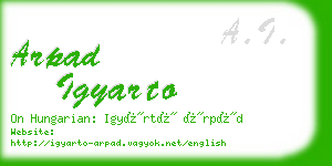 arpad igyarto business card